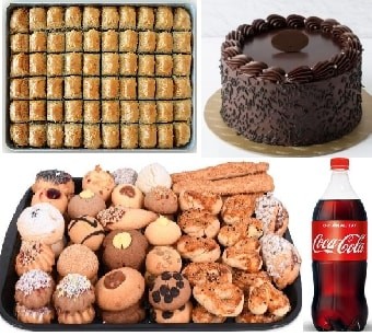 Lezzetli Dörtlü: Yaş Pasta 1 Kg Kuru Pasta 1 Kg Baklava ve 1 Lt Kola NiÄŸde pasta sipariÅŸi