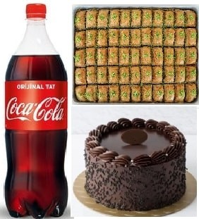 Misafir Ağırlama Paketi Pasta Baklava ve Soğuk İçecek Seti NiÄŸde pasta sipariÅŸi
