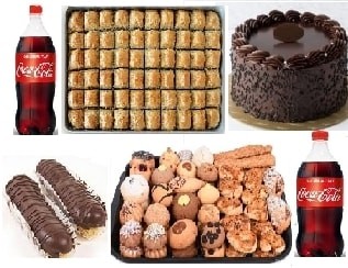Ofis Kutlama Paketi Pasta Baklava Kuru Pasta Ekler ve İçecek Seti NiÄŸde pasta sipariÅŸi